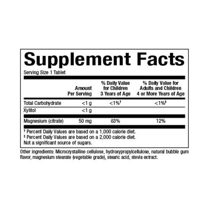 Magnesium Citrate 50mg - 60 tabs Bubble Gum — офіційна ціна та характеристики