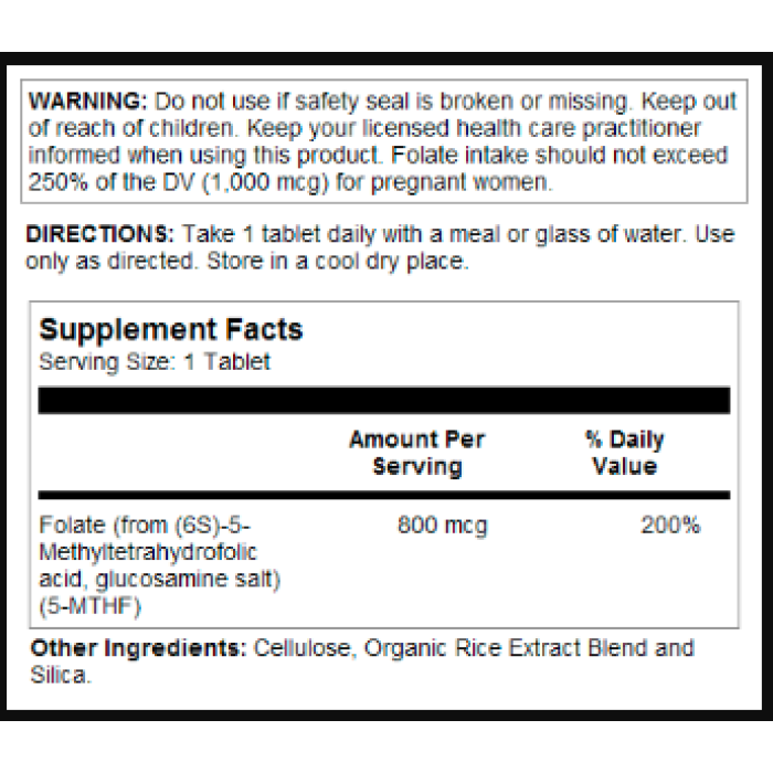 Methyl Folate 800mcg - 90 tabs — офіційна ціна та характеристики