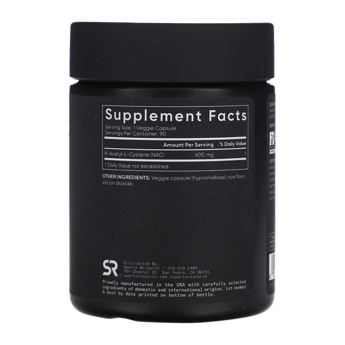 NAC - N-Acetyl-L-Cysteine 600mg - 90 vcaps — офіційна ціна та характеристики