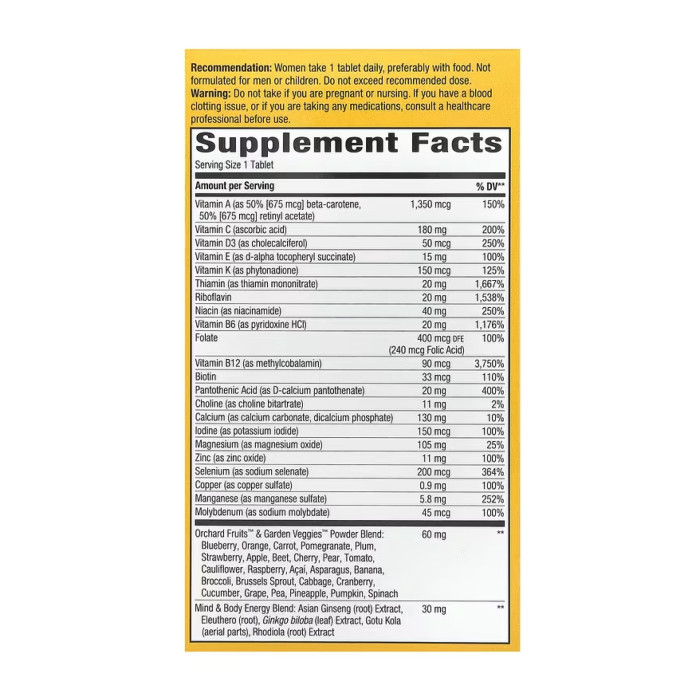 Once Daily Women 50+ Ultra Multivitamin- 60 tabs — офіційна ціна та характеристики