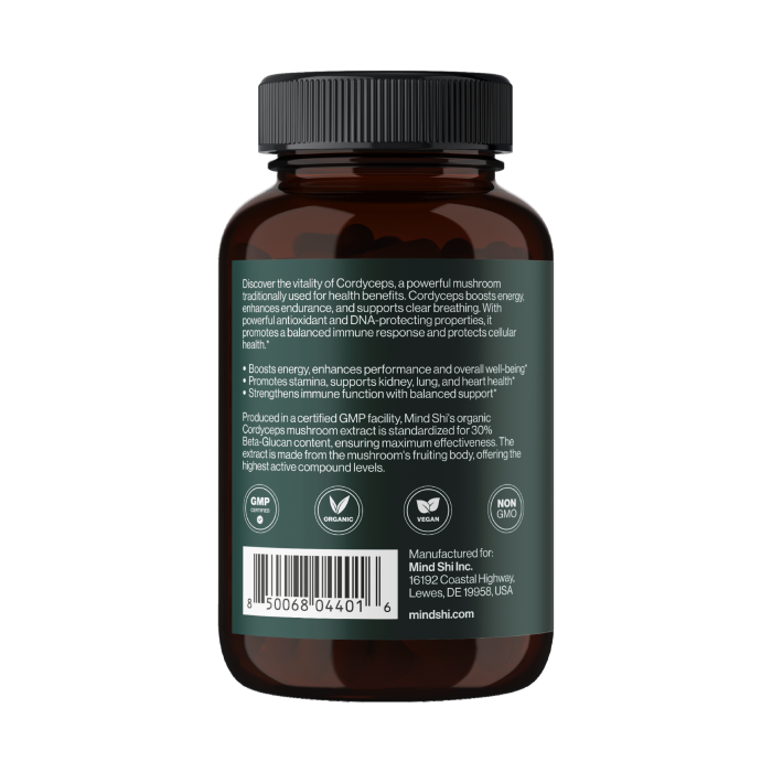 Cordyceps Mushroom 1000 mg - 60 vegcaps — офіційна ціна та характеристики