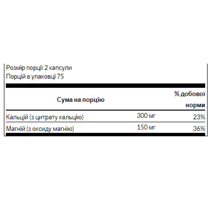 Calcium Citrate Plus Magnesium - 150caps — офіційна ціна та характеристики