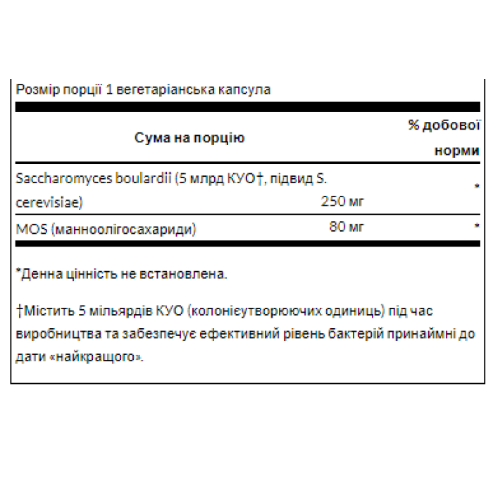 Sacharomyces Boulardii - 30 veg caps — офіційна ціна та характеристики