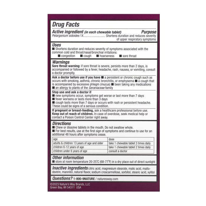 Umcka Coldcare Cherry Kids -10 chew tabs