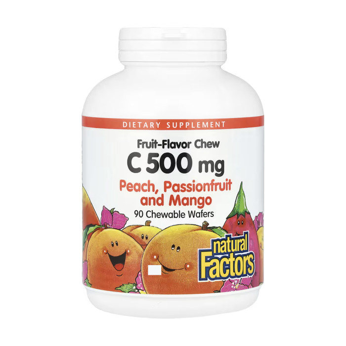 Vitamin C 500 mg - 90 Chewable Wafers Peach Passion Fruit and Mango — офіційна ціна та характеристики