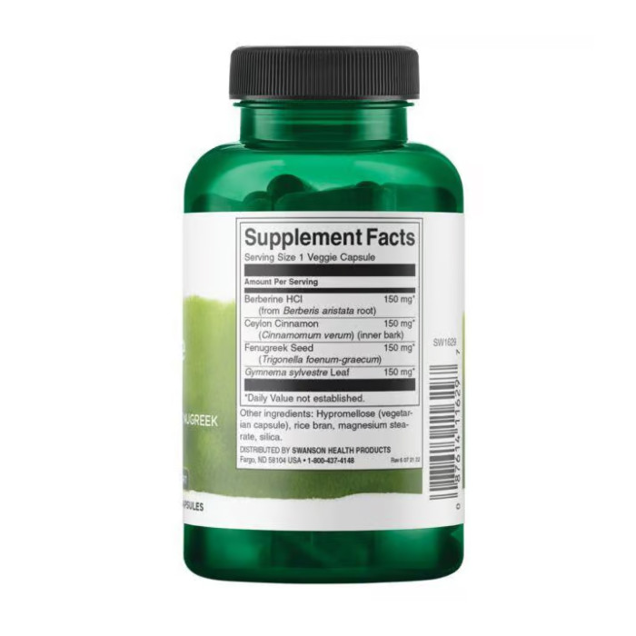Berberine Complex with Cinnamon Gymnema & Fenugreek - 90 vcaps — офіційна ціна та характеристики
