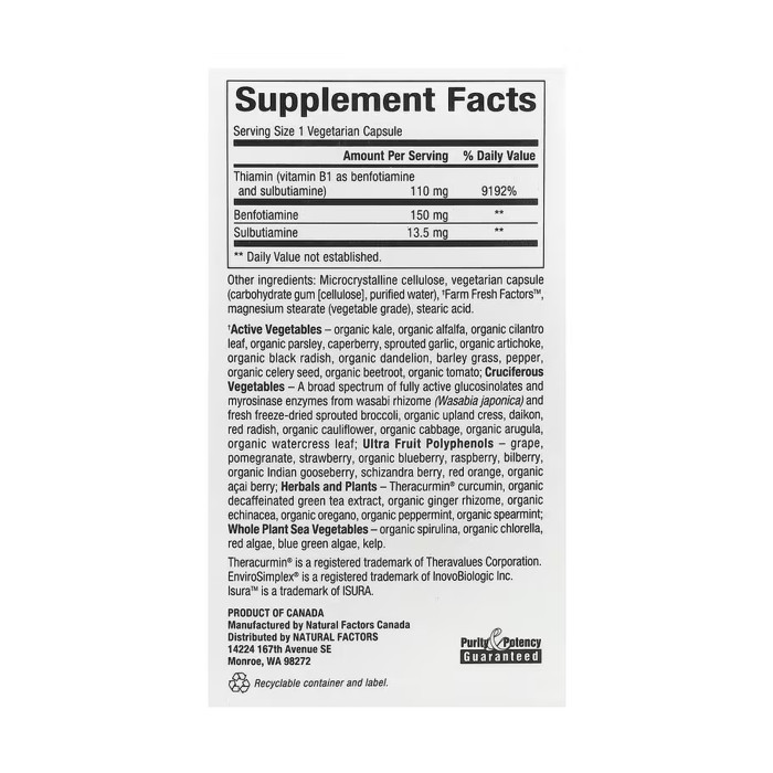 BioCoenzymated Benfotiamine - 30 caps — офіційна ціна та характеристики