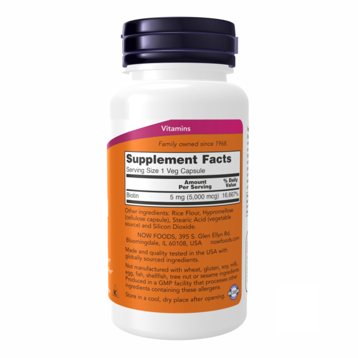 BIOTIN 5000mcg - 60 vcaps — офіційна ціна та характеристики