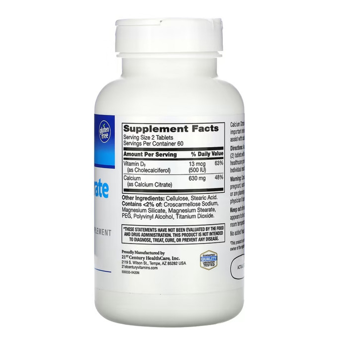 Calcium Citrate + D3 Max - 120 tabs (Пошкоджена банка)
