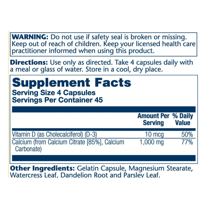 Calcium Citrate w/Vit D-3 1000mg - 180 caps — офіційна ціна та характеристики