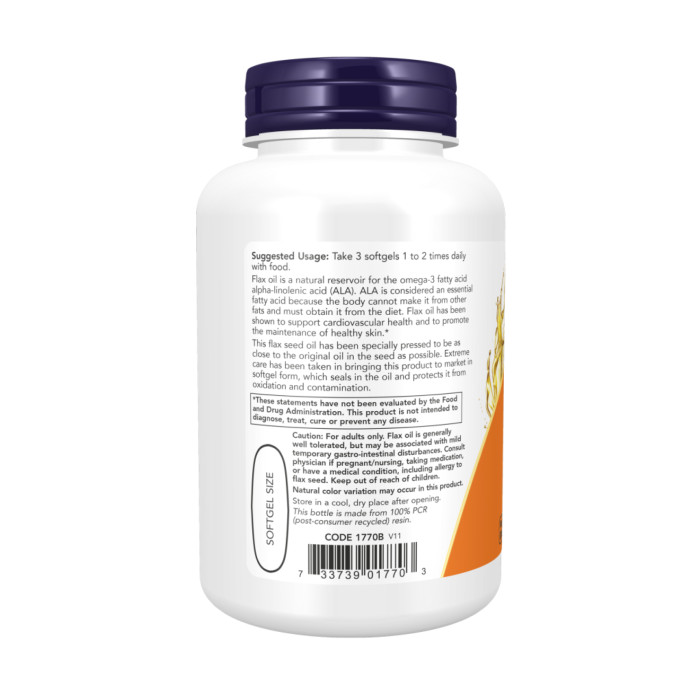 Flax Oil 1000mg - 100 softgels — офіційна ціна та характеристики