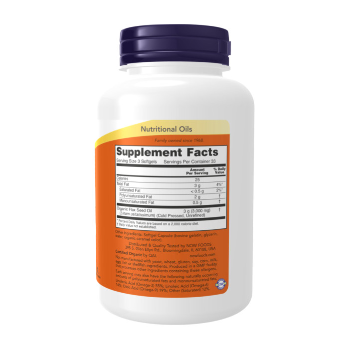 Flax Oil 1000mg - 100 softgels — офіційна ціна та характеристики