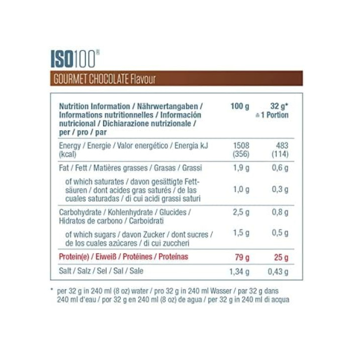 Iso 100 Hydrolyzed - 2263g Gourmet Chocolate