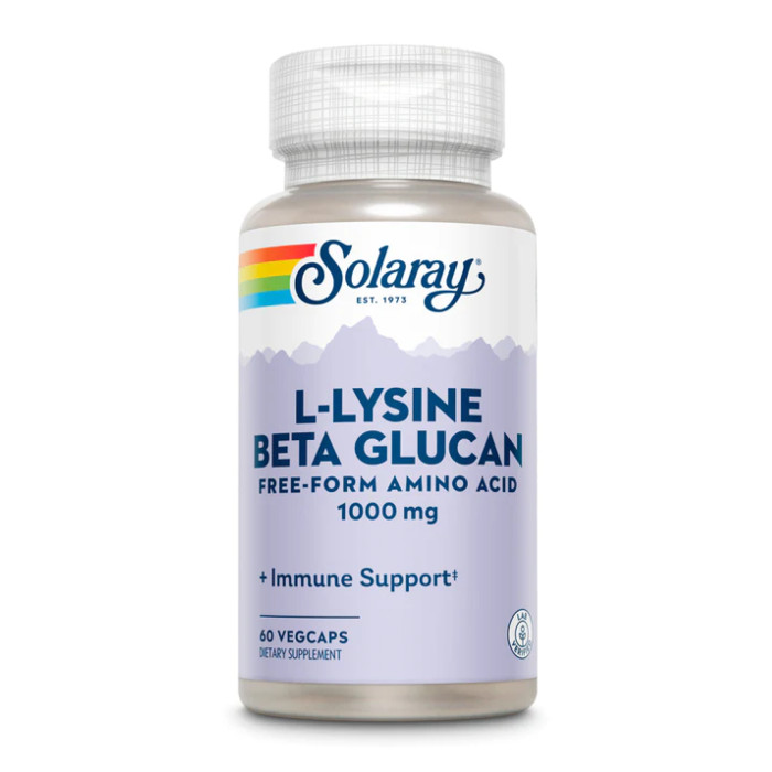 L-Lysine with Beta Glucan 1000mg - 60 vcaps — офіційна ціна та характеристики
