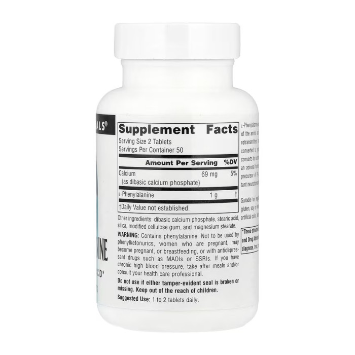 L-Phenylalanine 500mg - 100 tabs — офіційна ціна та характеристики