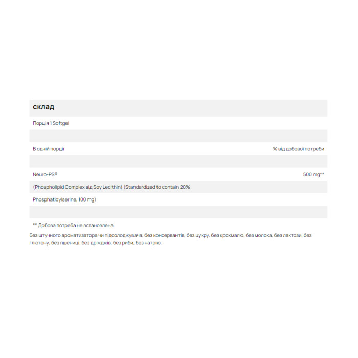 Neuro-PS 100mg - 30 softgels