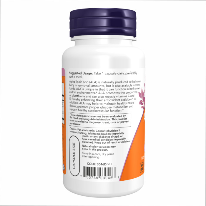 Alpha Lipoic Acid 600mg - 60 vcaps — офіційна ціна та характеристики