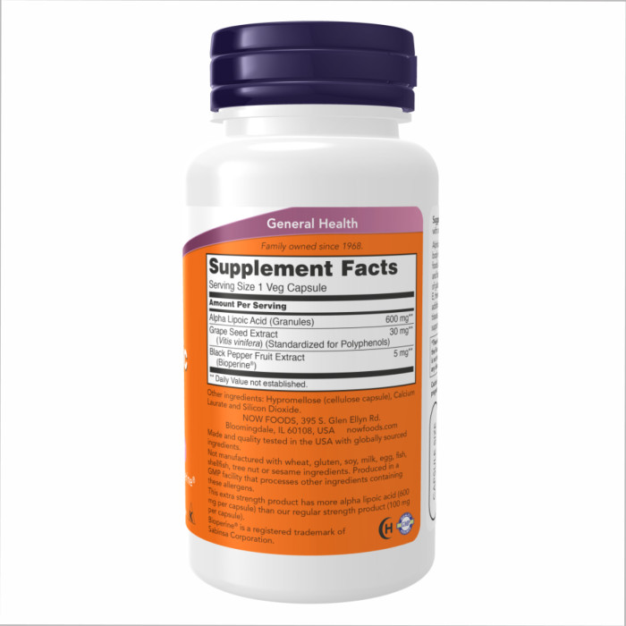 Alpha Lipoic Acid 600mg - 60 vcaps — офіційна ціна та характеристики