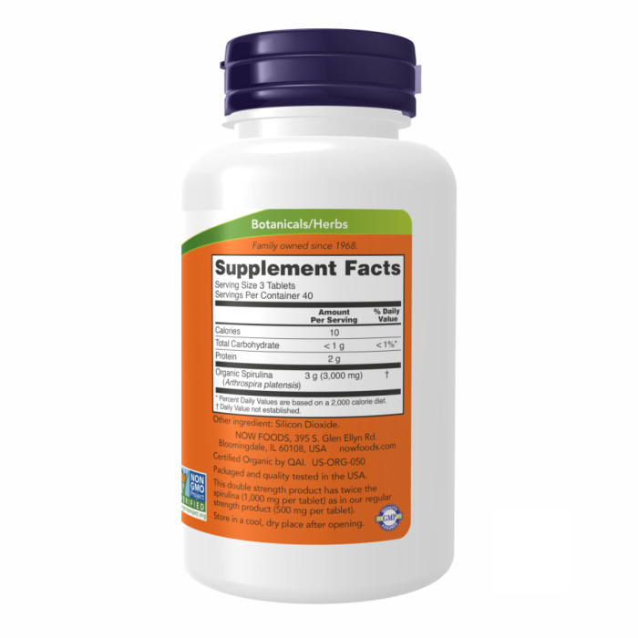 Spirulina 1000 mg - 120 tabs — офіційна ціна та характеристики