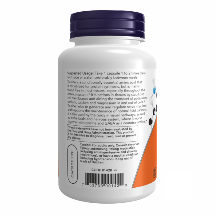 Taurine 1000mg - 100 vcaps — офіційна ціна та характеристики