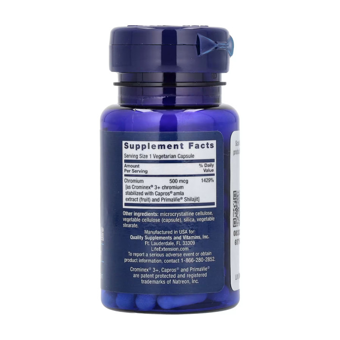 Optimized Chromium with Crominex® 3+ 500 mcg - 60 vcaps — офіційна ціна та характеристики