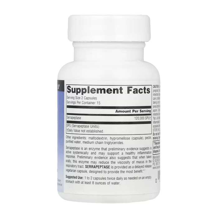 Serrapeptase - 30 caps — офіційна ціна та характеристики