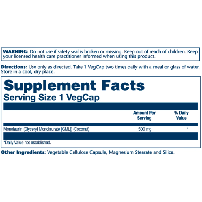 Monolaurin 500mg - 60 vcaps — офіційна ціна та характеристики