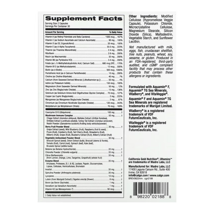 Ultamins MENS Multivitamin - 60 vcaps