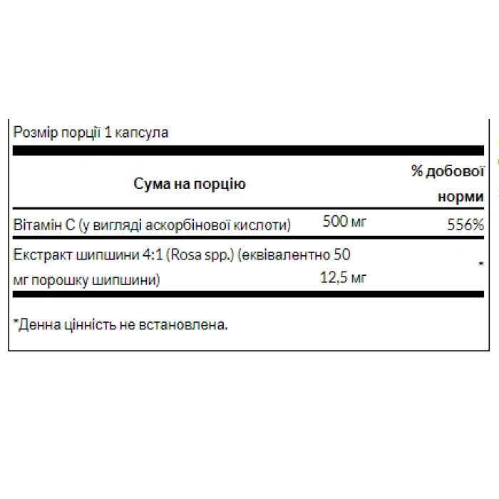 Vitamin C with Rose Hips 500 mg - 100 caps (До 12.26)