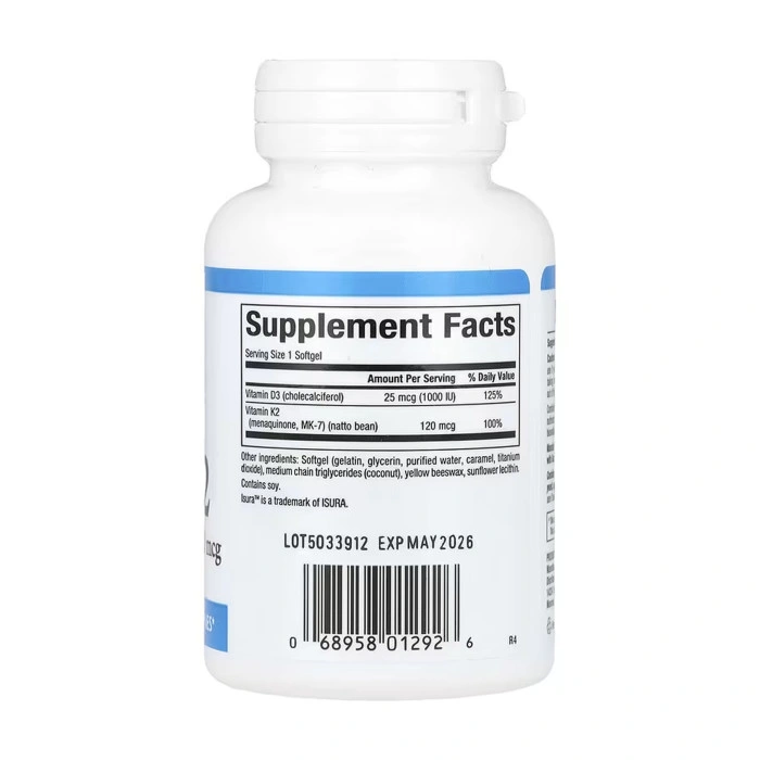 Vitamin D3 & K2 25 mcg (1000 IU) & 120 mcg - 120 softgels — офіційна ціна та характеристики
