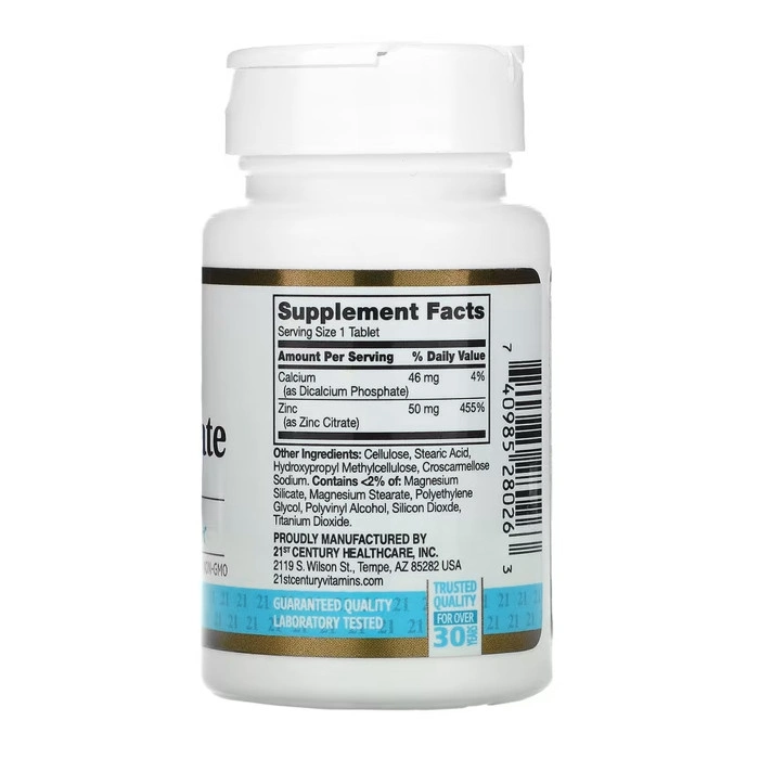 Zinc Citrate 50 mg - 60 tabs — офіційна ціна та характеристики